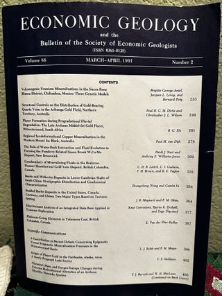Item #5565068 Economic Geology and the Bulletin of the Society of Economic Geologists Volume 86...