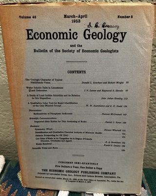 Item #5565587 Economic Geology and the Bulletin of the Society of Economic Geologists Volume 48...