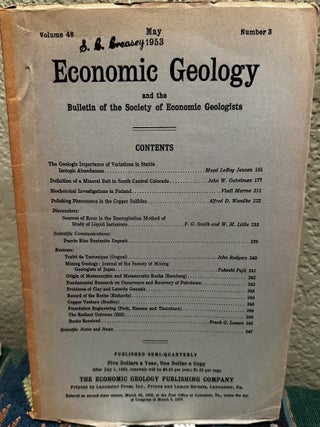 Item #5565588 Economic Geology and the Bulletin of the Society of Economic Geologists Volume 48...