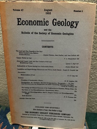 Item #5565592 Economic Geology and the Bulletin of the Society of Economic Geologists Volume 47, ...