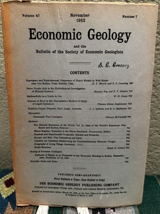 Item #5565594 Economic Geology and the Bulletin of the Society of Economic Geologists Volume 47, ...