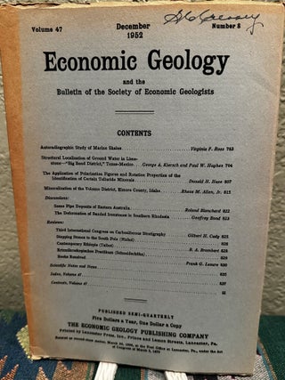 Item #5565595 Economic Geology and the Bulletin of the Society of Economic Geologists Volume 47, ...