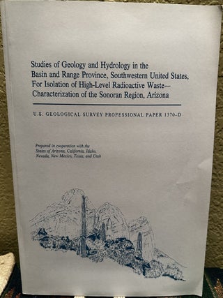 Item #5565604 STUDIES OF GEOLOGY AND HYDROLOGY IN THE BASIN AND RANGE PROVINCE, SOUTHWESTERN...