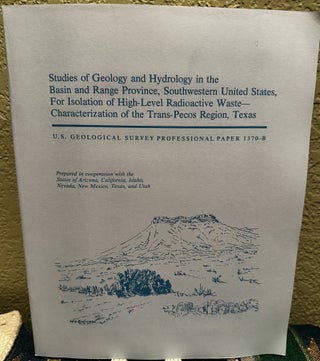 Item #5565605 Studies of Geology and Hydrology in the Basin and Range Province, Southwestern...