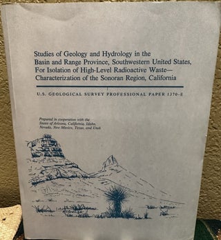 Item #5565606 Studies of Geology and Hydrology in the Basin and Range Province, Southwestern...