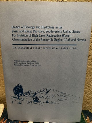 Item #5565612 Studies of Geology and Hydrology in the Basin and Range Province, Southwestern...
