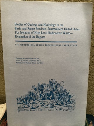Item #5565613 Studies of Geology and Hydrology in the Basin and Range Province, Southwestern...