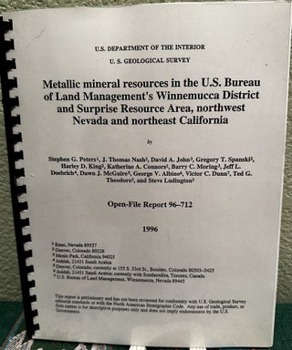 Item #5565837 Metallic mineral resources in the U.S. Bureau of Land Management's Winnemucca...
