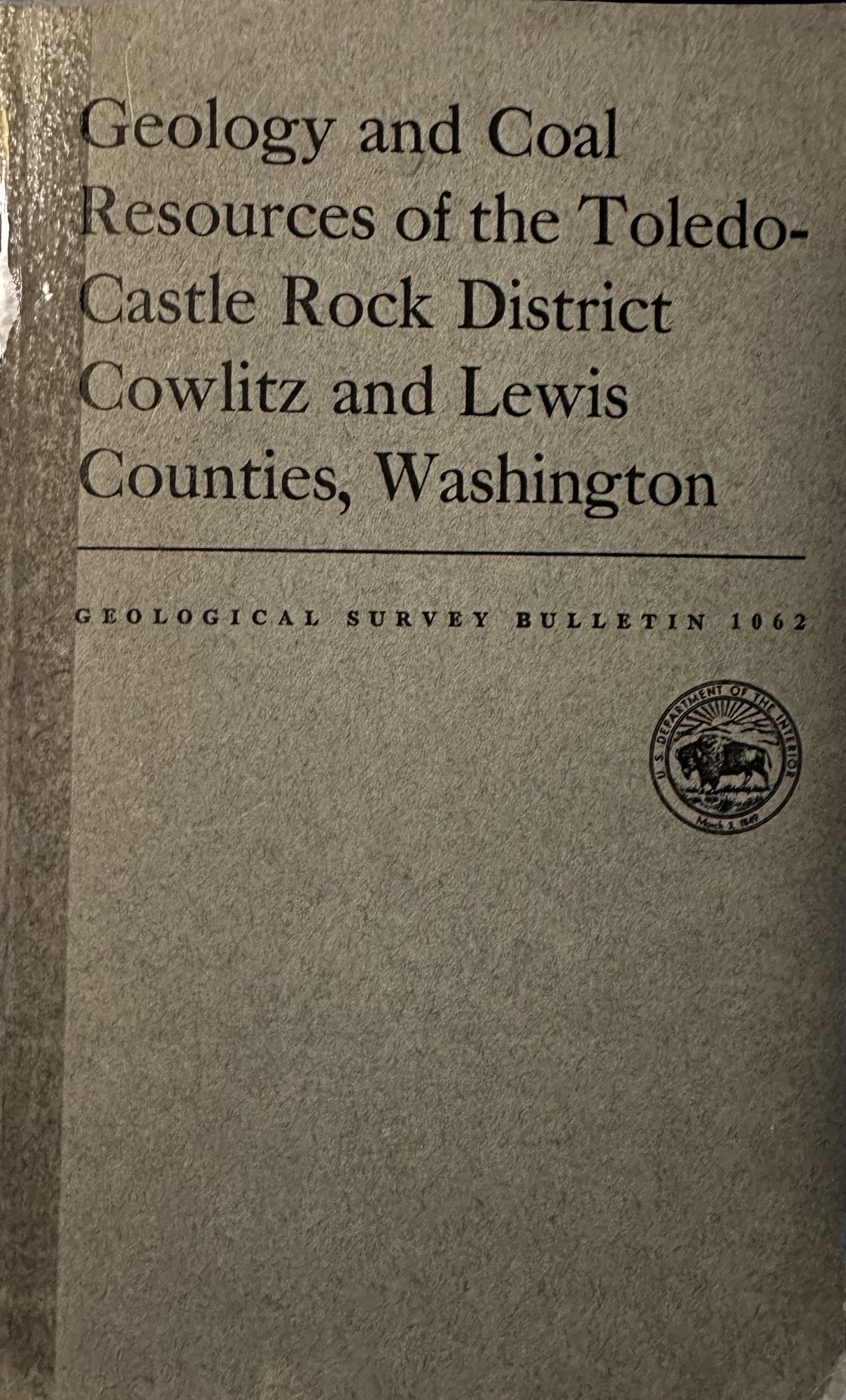 Geology of the Thomas Range Fluorspar District Juab County Utah. M. H. Staatz, F. W. Osterwald.