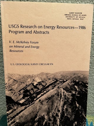 Item #5566044 USGS Research on energy Resources -- 1986 Program and Abstracts, U.S. Geological...