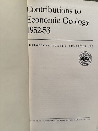 Contributions to Economic Geology 1952-53, Chapters A-G