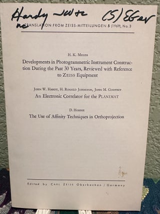 Item #5567265 Translation From Zeiss-Mitteilungen 5 (1969), No. 3. H. K. Meier, D., Hobbie, John...