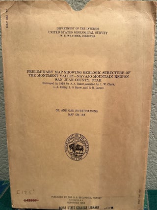 Item #5567317 Preliminary Map Showing Geologic Structure of the Momument Valley -- Navajo...
