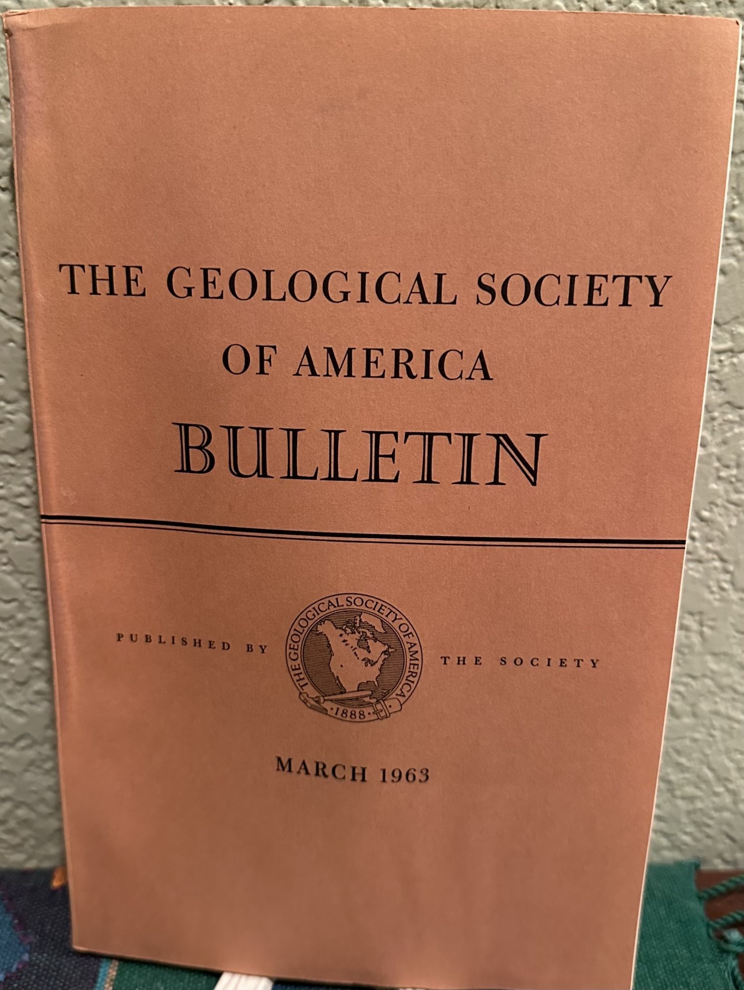 The Geological Society of America Bulletin March 1963, Vol. 74, No. 3. Barbara Flynn, Managing.