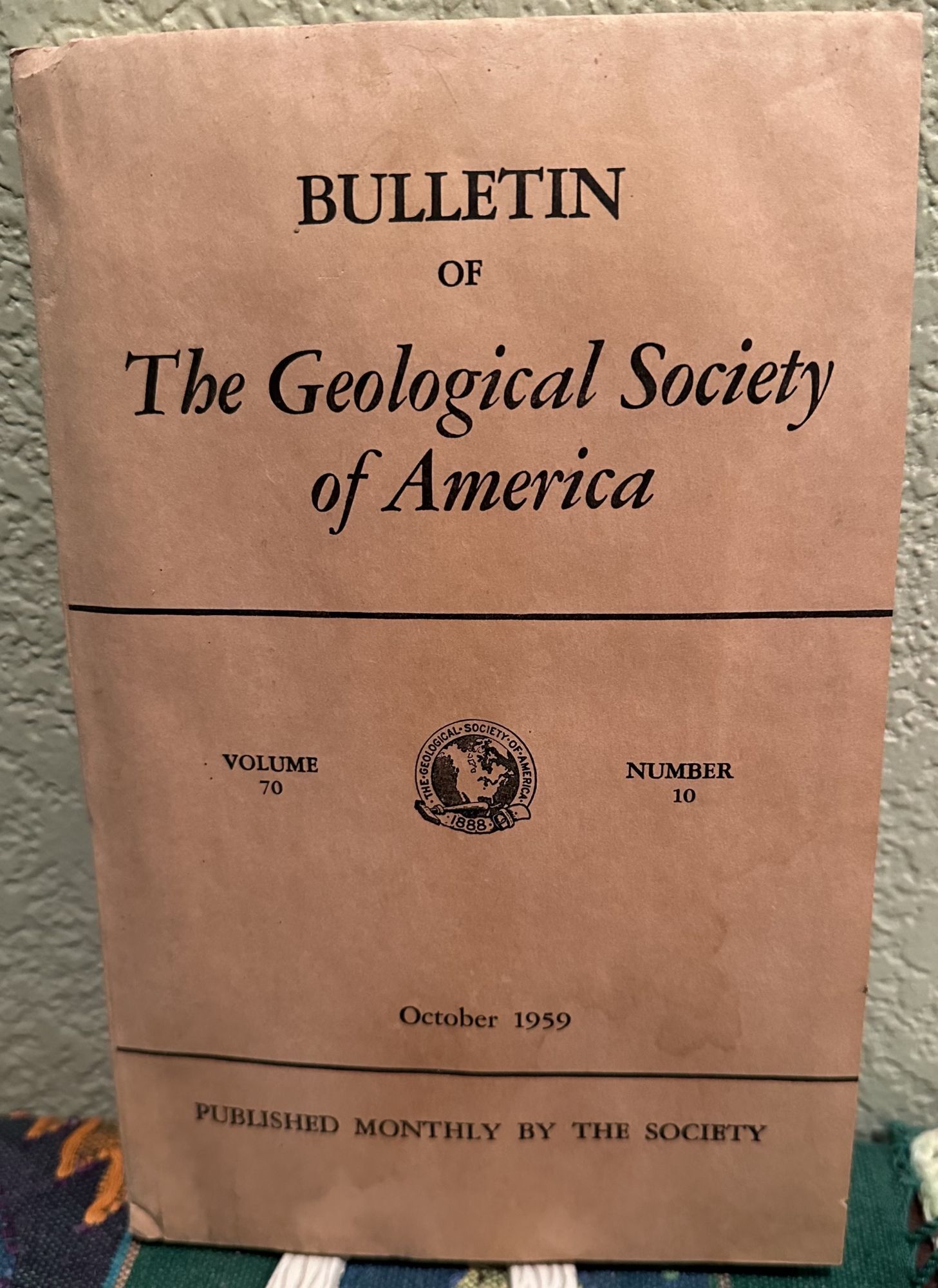 Bulletin of The Geological Society of America, October 1959 Volume 70 Number 10. Agnes Creagh, Managing.