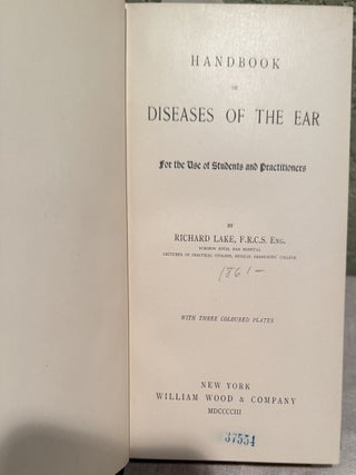 Handbook of Diseases of the Ear