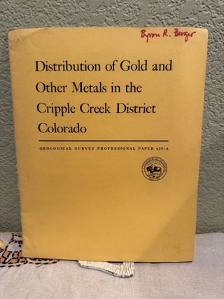 Item #5569336 Distribution of Gold and Other Metals in the Cripple; Geological Survey...