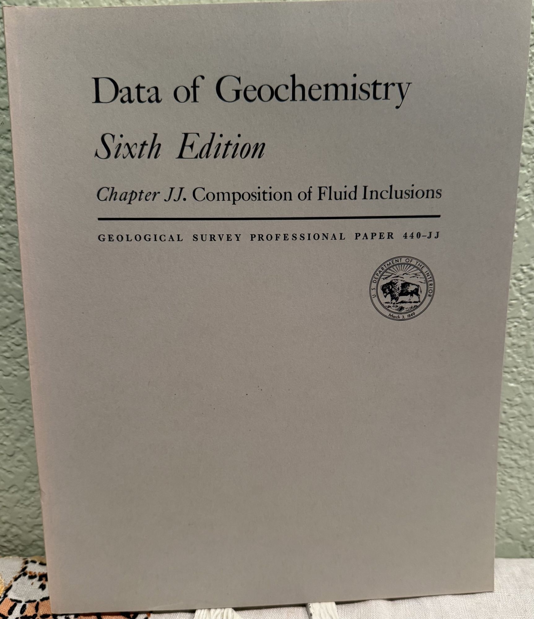 Data of Geochemistry, Chapter S. Chemical Composition of Sandstones -- Excluding Carbonate and. Michael Fleischer, technical, F. J. PettiJohn.