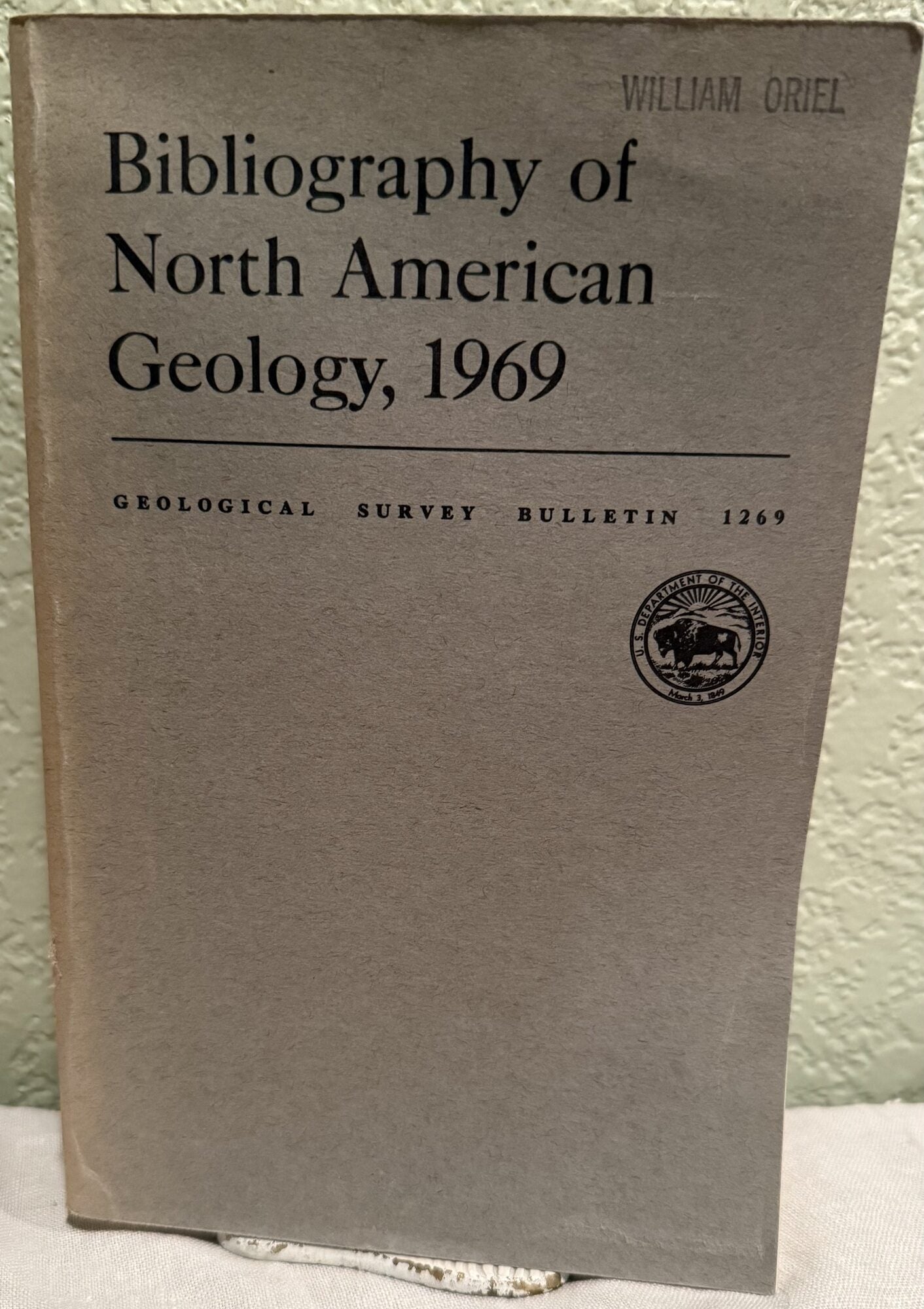 Bibliography of North American Geology 1969; Geological Survey Bulletin 1269. USGS.