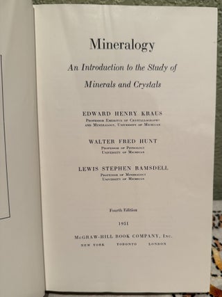 Mineralogy: An Introduction to the Study of Minerals and Crystals