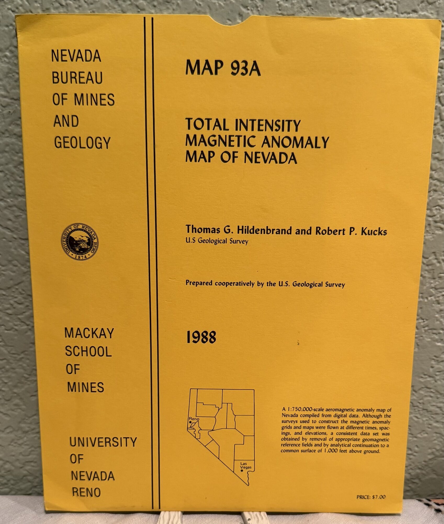 Total Intensity Magnetic Anomaly Map of Nevada Map 93A. Thomas G. Hildenbrand, Robert P. Kucks.