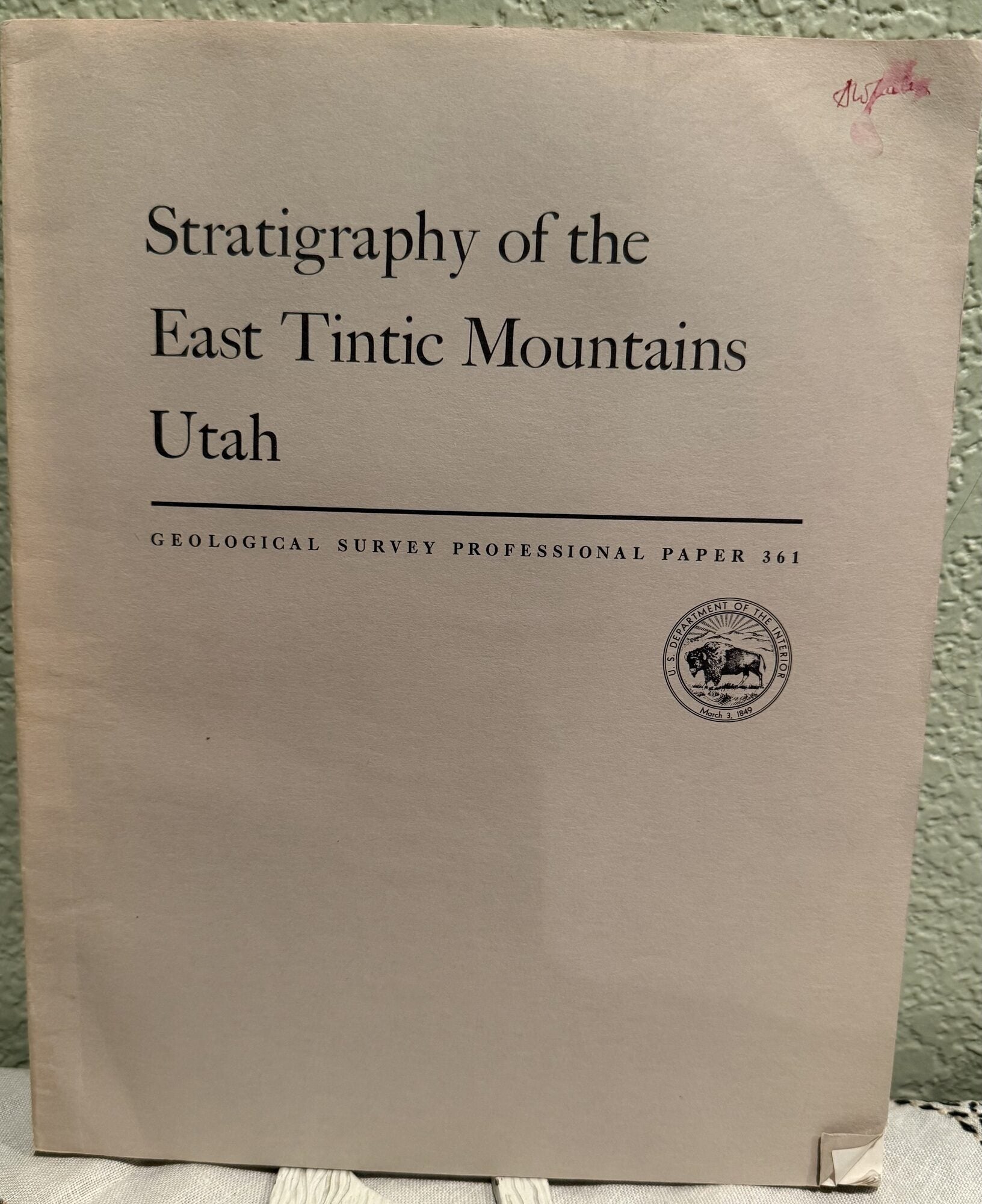 Stratigraphy of the East Tintic Mountains Utah; Geological Survey Professional Paper 361. H. T. Morris, T. S. Lovering.