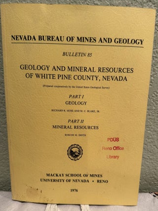 Item #5570305 Geology and Mineral Deposits of Lander County, Nevada Part I : Geology & Part II :...