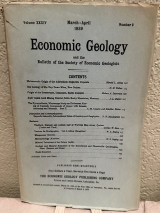 Economic Geology and the Bulletin of the Society of Economic Geologists; Volume XXXIV, 1939 No. 1-7 Missing #8
