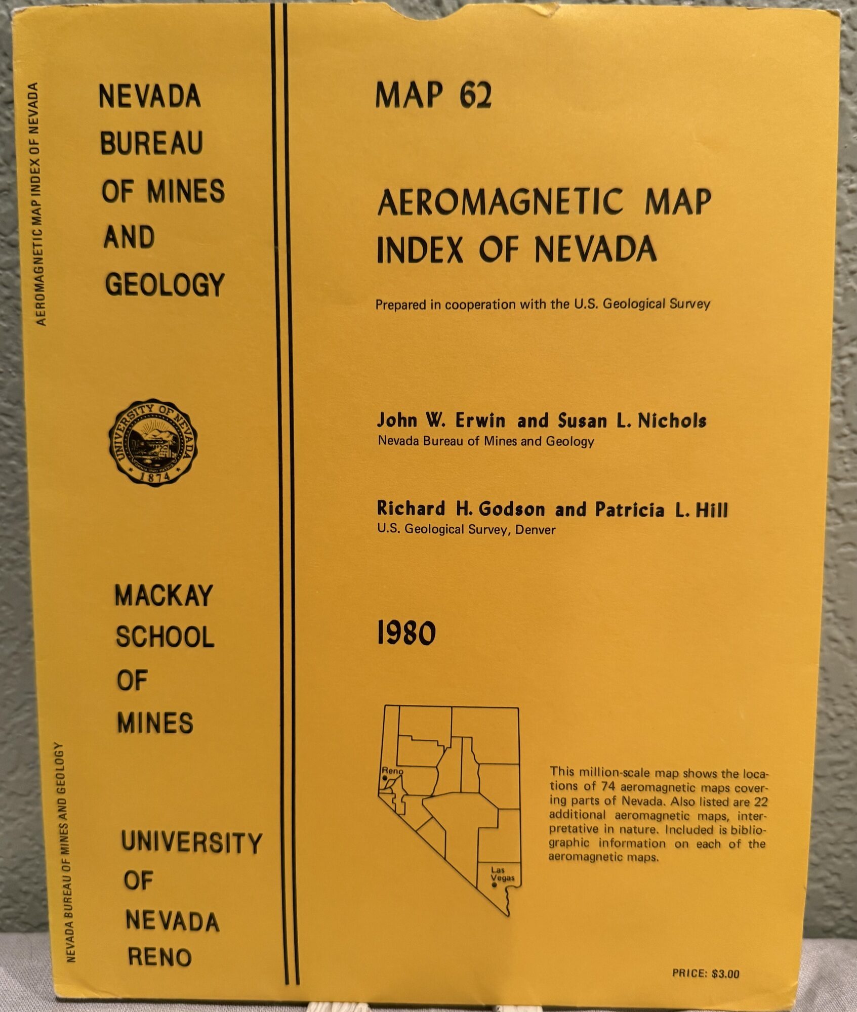 Aeromagnetic Map Index of Nevada; Map 62. John W. Erwin, Richard H. Godson Susan L. Nichols, Patricia L. Hill.