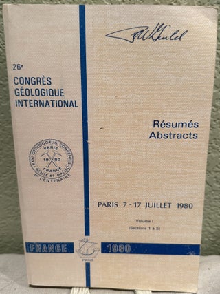 Item #5570678 26&ordm; Congres Geologique International Resumes Abstracts; Vol I-III