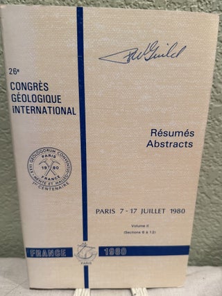26&ordm; Congres Geologique International Resumes Abstracts; Vol I-III