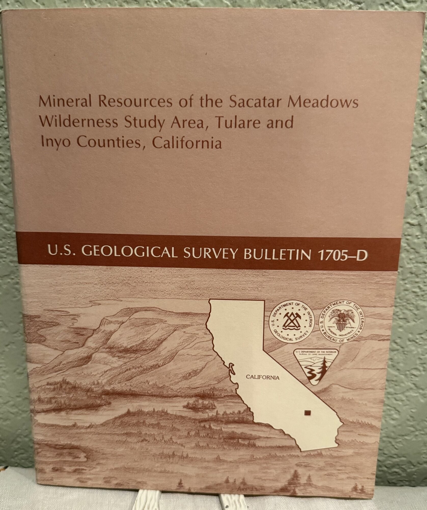 Mineral Resources of the Sacatar Meadows Wilderness Study Area, Tulare and Inyo Counties, Michael F. Diggles, Andrew Griscom, James G. Frisken, Lucia Kuizon.