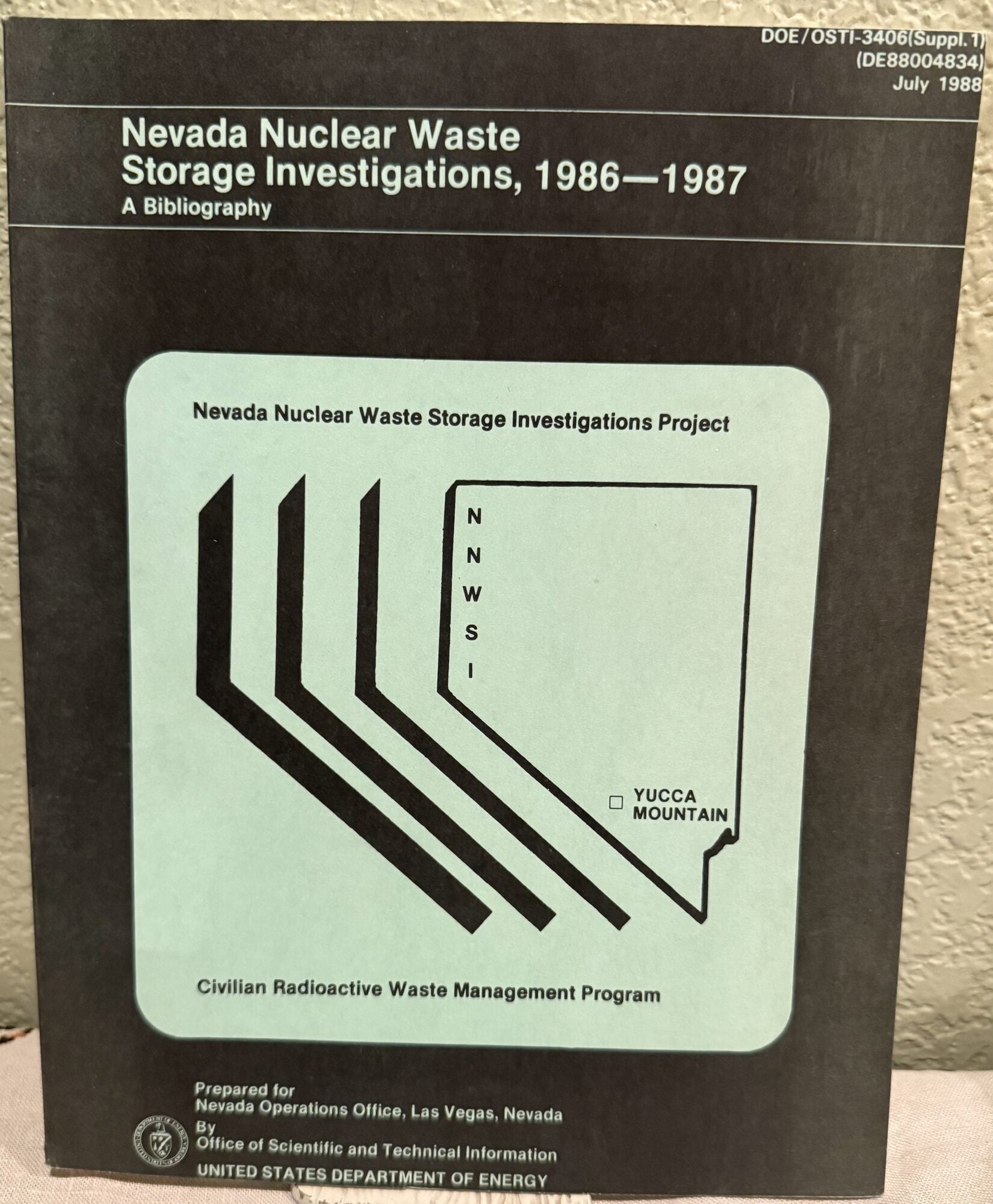 Nevada Nuclear Waste Storage Investigations, 1986-1987: A Bibliography. Office of Scientific U S. Department of Energy, Technical Information.