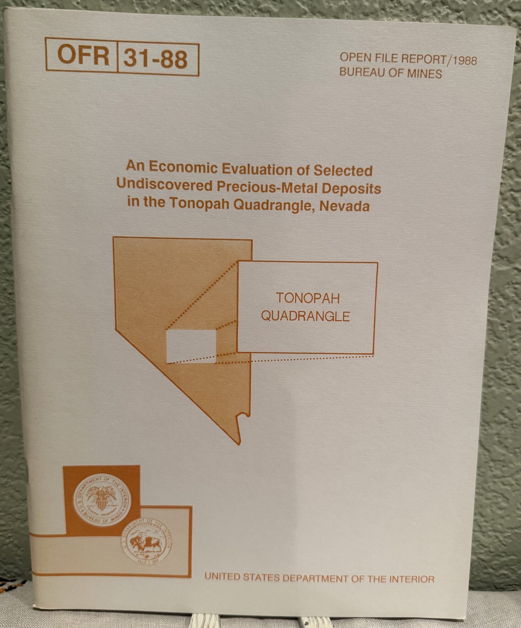 An Economic Evaluation of Selected Undiscovered Precious-Metal Deposits in the Tonopah. Thomas Gunther, Robert Adams, Richard Gillette, Barbara White.