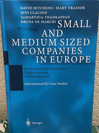 Item #8485 Small and Medium Sized Companies in Europe Environmental Performance, Competitiveness...