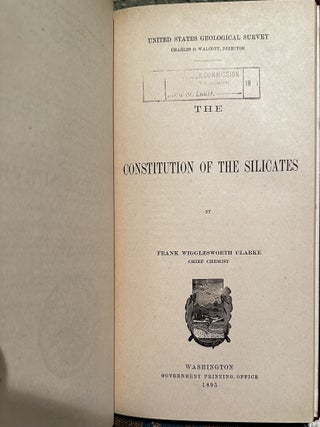 The Constitution of the Silicates, USGS Bull 125
