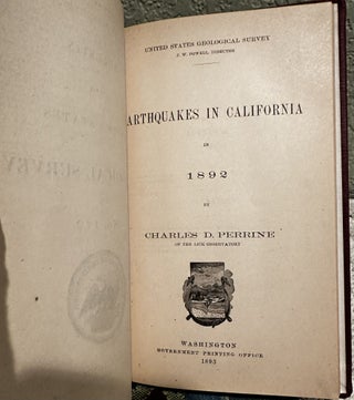 Earthquakes in California in 1893, USGS Bull 112