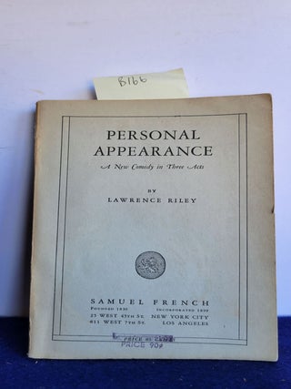 Item #B166 Personal Apearance. Lawrence Riley