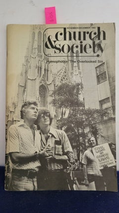Item #G135 Church & Society Homophobia the Overlooked Sin november/december 1982. Content, Stine...