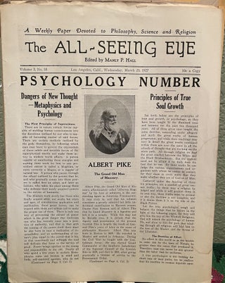 All Seeing Eye A Weekly Paper Devoted to Philosophy, Science and Religion