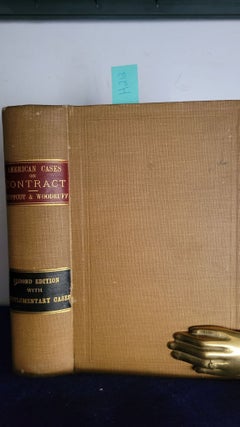 Item #H212 American Cases of Contract Arranged in Acccordance with the Analysis of Anson on...