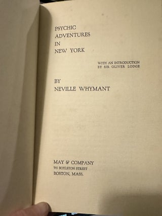 Psychic Adventures in New York Rare Dust Jacket