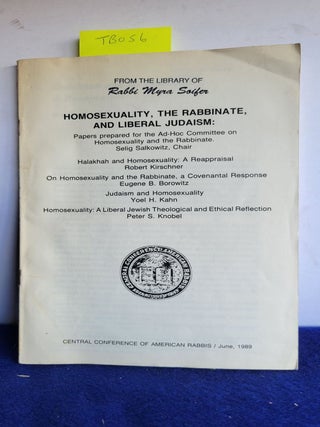 Item #TBO56 Homosexuality, the Rabbinate, and Liberal Judaism